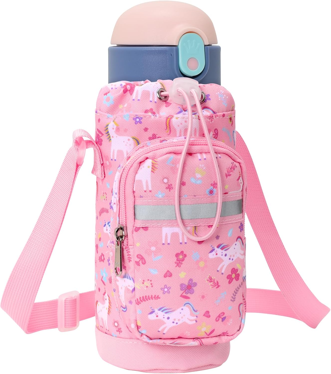 Pink unicorn bottle carrier reference from Amazon ASIN B0D7BKC7GP.